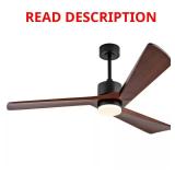 36 in. Indoor LED Black Ceiling Fan