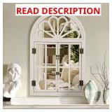 White 24x36 Solid Wood Arched Framed Mirror