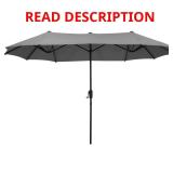 13 ft Steel Market Patio Umbrella, Gray