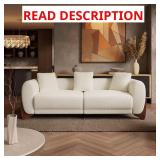 Cloud Couch 87" Round Arm Sofa, Cream