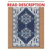 Navy 6 ft. x 9 ft. Indoor/Outdoor Rug