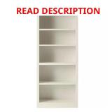 Off White 5-Shelf Bookcase with Shelves