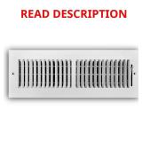 6- 14 in. x 4 in. 2-Way Steel Register, White