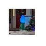 3 ft Battery-Operated LED Blue Bulb Yard Decor