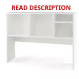 29 in. Tall White Desk Bookcase with 4 Cubbies