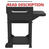 Cart-Style Charcoal Grill with Side Shelf