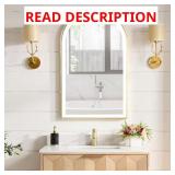 Estartit 24x40 Arched LED Mirror, Gold