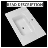 36 in. Solid Surface Vanity Top, White