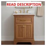 Willert 25" Freestanding Vanity with Teak Top