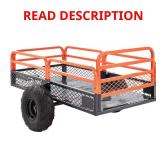 1500 lbs 15 cu ft Steel ATV Trailer Dump Cart