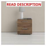 Austin 2-Drawer Walnut Nightstand 16.65 in. H