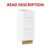 Shaker Bath 3-Drawer Base Cabinet Satin White
