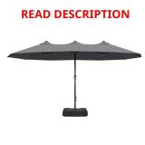 Double-Sided Patio Umbrella with Base