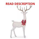 8.5 ft Polar Wishes White Deer with LEDs