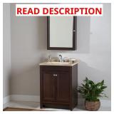 Delridge 25 in. Vanity with Marble Top