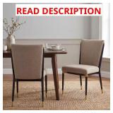 Brown & Black Modern Metal Dining Chair Set 2