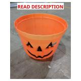 plastic orange pumpkin bucket no handle