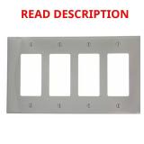 4-Gang Gray Decora Rocker Wall Plate PJ264-GY