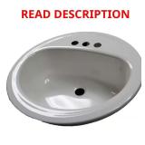 Laurel Round Drop-In Bathroom Sink in White