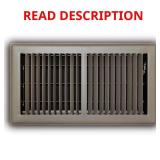 6x12 in. 2-Way Steel Floor Register Brown