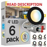NUWATT 4" LED Recessed Light, 6 PK