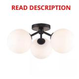 17.63 in. 3-Light Black Flush Mount