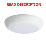CLD 7-in White Flush Mount, Frosted Glass
