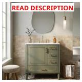 30 in. W Olive Green Vanity with Sink
