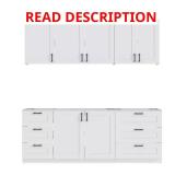 90in W Wood Upper Drawer Base, White