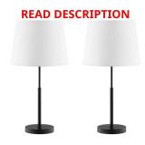 Warrington 24.5 in. Black Table Lamp Set