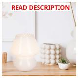 7 in. White Swirl Glass Mushroom Accent Lamp