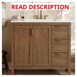 36" Modern Bathroom Vanity with Sink, Brown