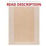Asha Striped Tan 4x6 Outdoor Rug