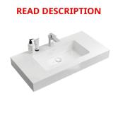 35.8 in Solid Surface Sink White