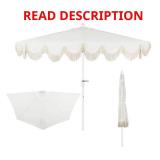 Beverly 9 ft. Scalloped Fringe Patio Umbrella