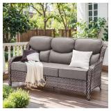 MoonLuxe 3-Seat Wicker Outdoor Couch