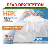 13-Gal Reinforced Tall Trash Bags (200)