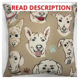 3- 18 in. x 18 in. Dogs Square Outdoor Pillow