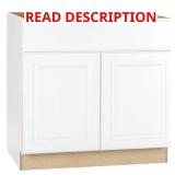 Hampton 30 in. Sink Base Cabinet Satin White