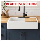 Josephine 34" Quick-Fit Farmhouse Sink, White-DAM