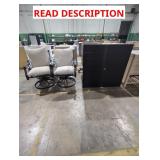 4 Patio Swivel Chairs with Cushions + Table
