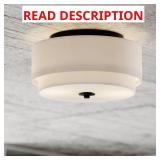 Burnaby 13 in. W Black Flush Mount Light