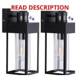 Black Motion Sensing Lantern Sconce (2-Pack)