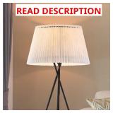 55 in. Black 1-Light Floor Lamp with Shade