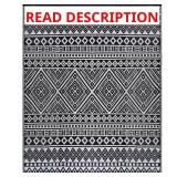 Lightweight White Black 10x14 Moroccan Rug