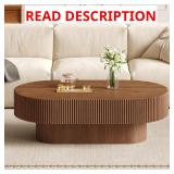 Merax Wood Oval Coffee Table, Walnut