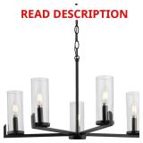 Pellum 25 in. 5-Light Matte Black Chandelier