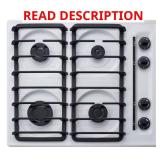 24 in. Gas Cooktop in White with 4 Burners