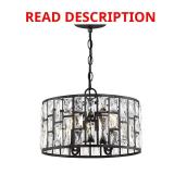 Kristella 4-Light Matte Black Chandelier