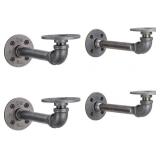 Industrial Pipe Shelf Brackets, 6" (4-pack)